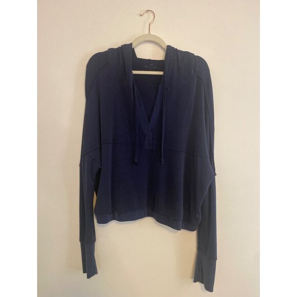 As Revival Navy Blue Oversized Slouchy Hoodie With Drawstrings Women’s L - Picture 1 of 6